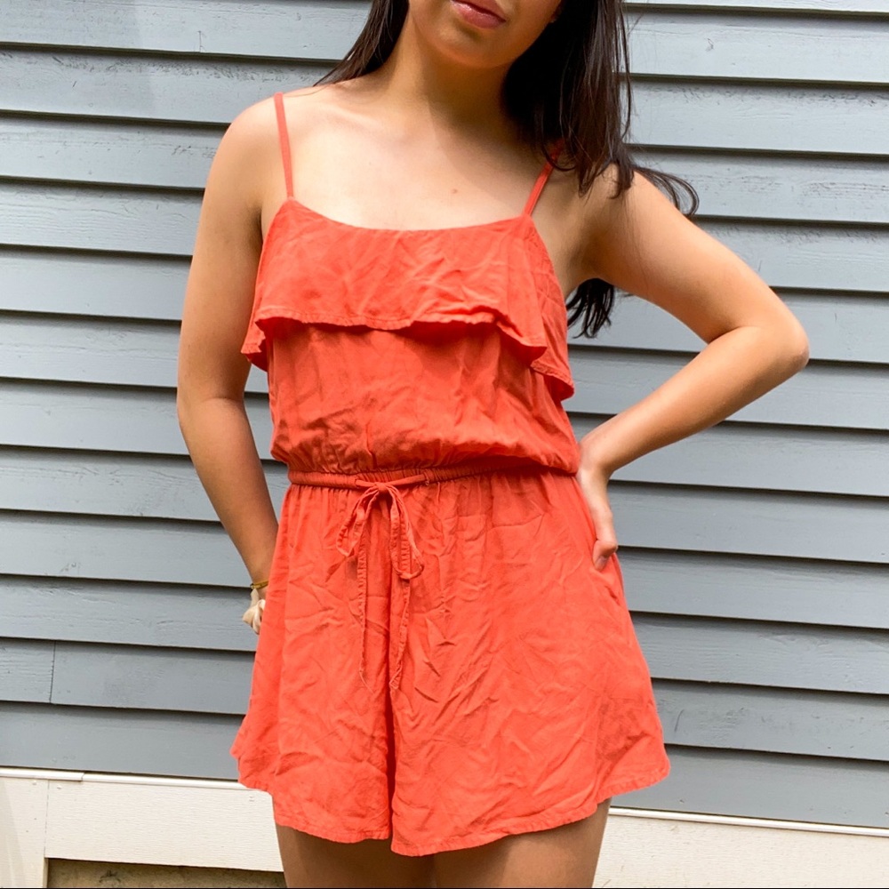 Flirty Coral Romper